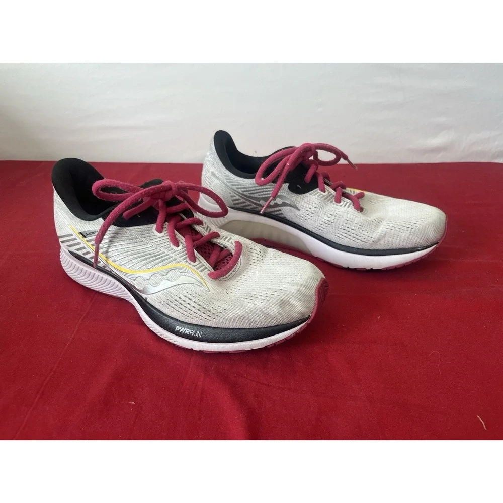 Saucony Womens Guide 14 PWR Run Athletic Sneaker Shoe Gray White Sz 8.5